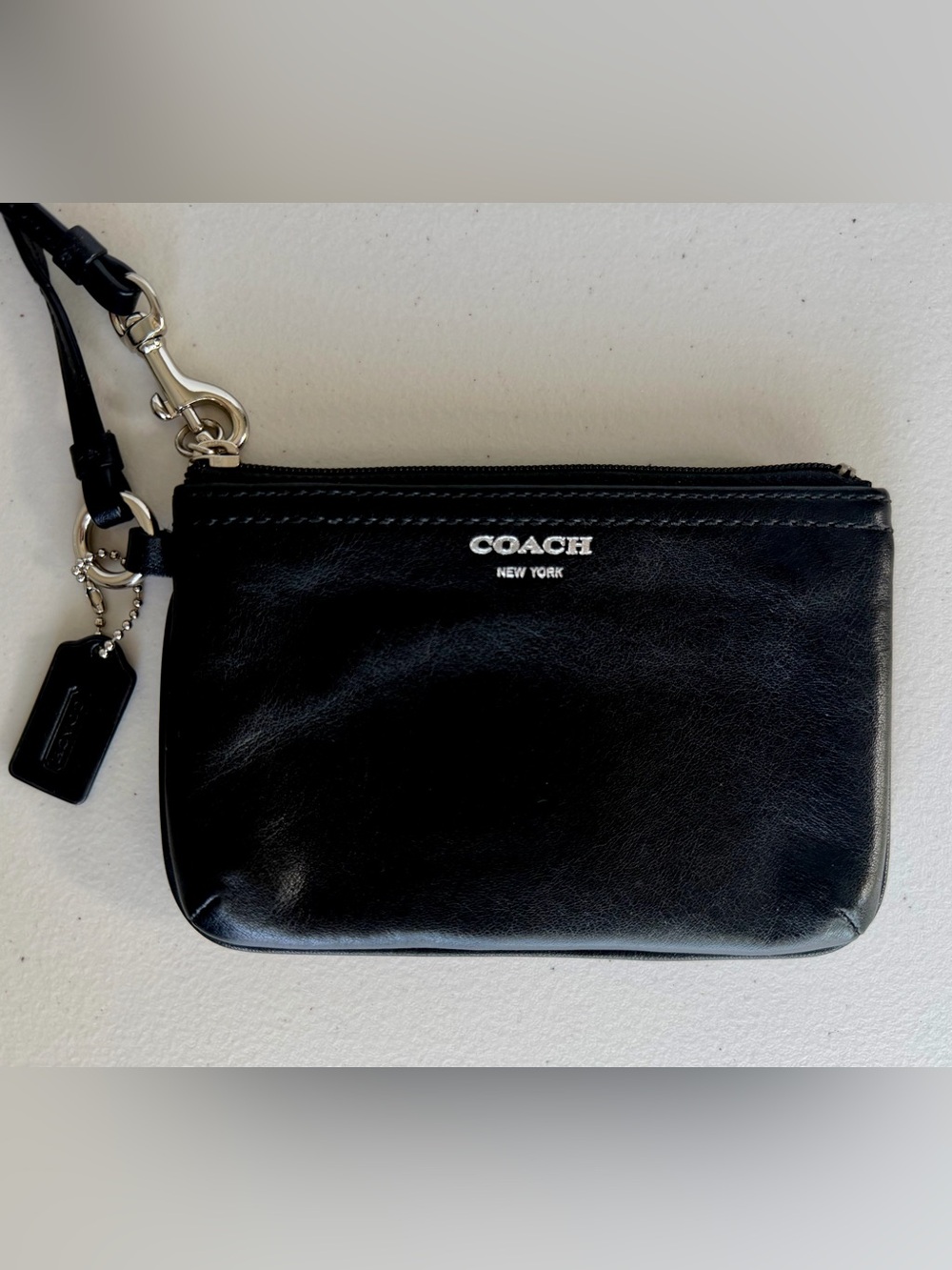 Coach Legacy Black Leather Small Wristlet 48179